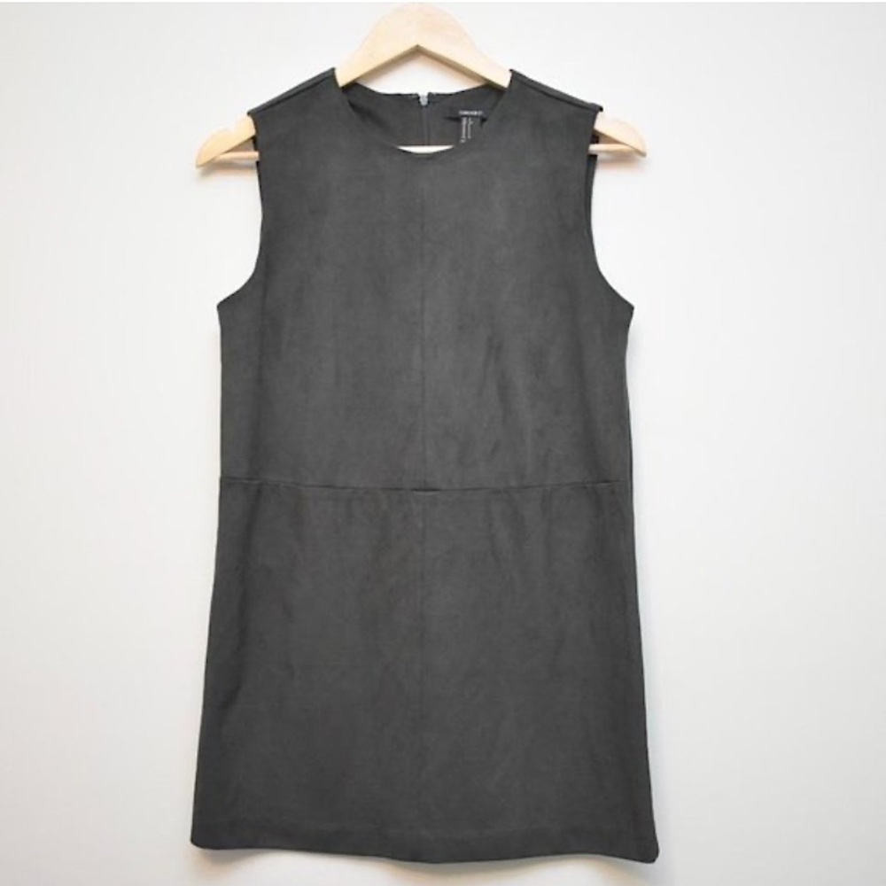 Green/Gray Faux Suede Mini Dress S Forever 21